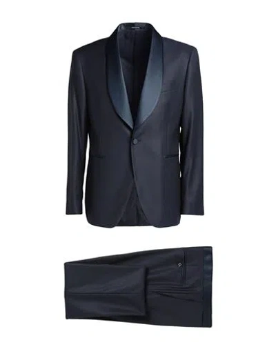 Tagliatore Man Suit Midnight Blue Size 42 Virgin Wool, Silk, Elastane