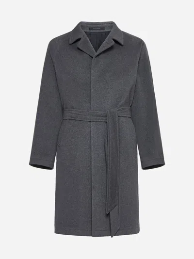 Tagliatore Salomon Cashmere Coat In Black