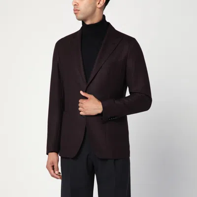 Tagliatore Single-breasted Jacket With Burgundy Pattern