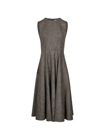 Tagliatore Sleeveless Flared Mini Dress In Gray