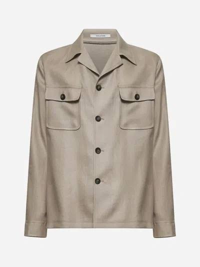 Tagliatore Taupe Linen Tempest Overshirt