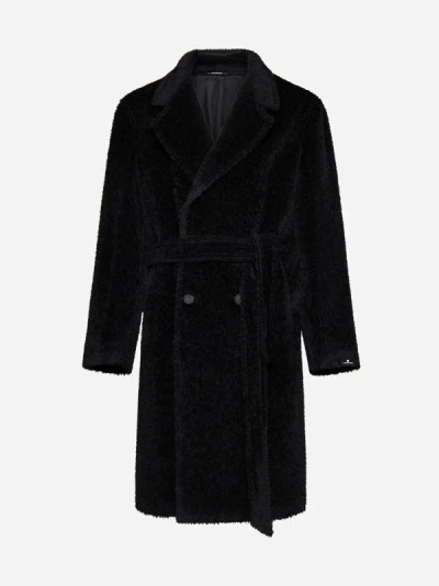 Tagliatore Teddy Wool-blend Double-breasted Coat In Black