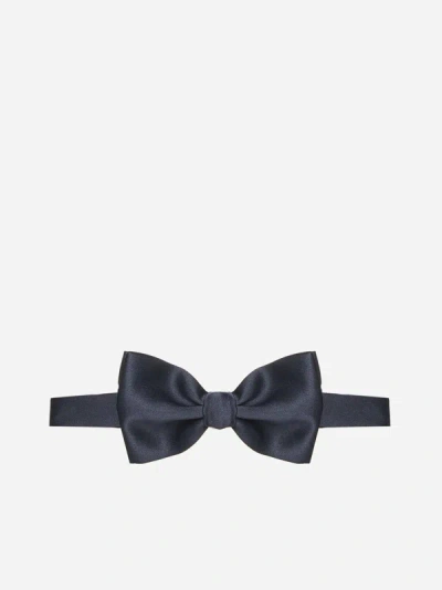 Tagliatore Vela Satin Bow Tie In Navy