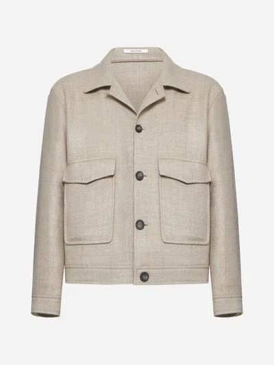 Tagliatore Long-sleeved Casual Jacket In Beige