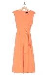 Tahari Asl Side Tie Crop Wide Leg Jumpsuit In Apricot