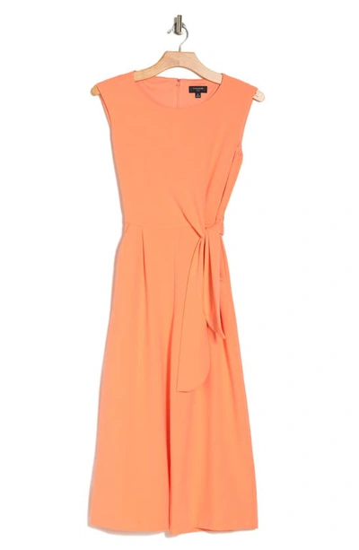 Tahari Asl Side Tie Crop Wide Leg Jumpsuit In Apricot