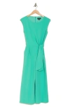 Tahari Asl Side Tie Crop Wide Leg Jumpsuit In Seafoam