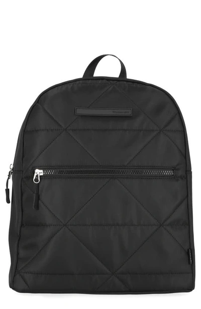 Tahari Brett Nylon Diamond Quilt Backpack In Black