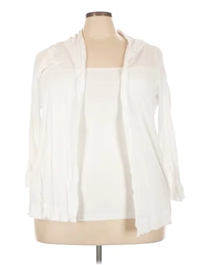 Pre-owned Tahari Cardigan Sweater In White