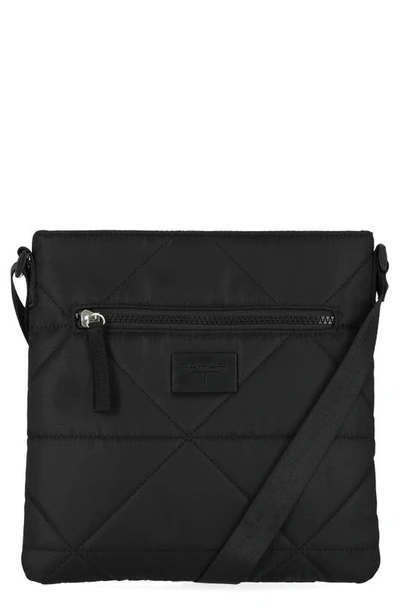 Tahari Janie Nylon Diamond Quilt Crossbody Bag In Black