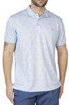 Tailorbyrd Byrd Print Modal Polo In Blue Byrd