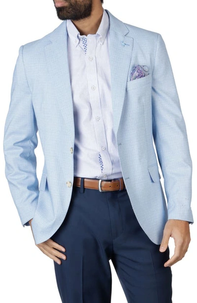 Tailorbyrd Modern Fit Mini Shadow Plaid Sport Coat In Light Blue