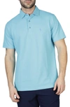 Tailorbyrd Pique Polo Shirt With Multi Gingham Trim In Blue