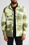 Taion Military Quilted Packable Water Resistant 800 Fill Power Down Shirt Jacket In Tie-dye