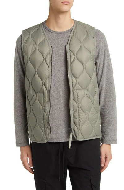 Taion Military Quilted Packable Water Resistant 800 Fill Power Down Waistcoat In Dark Sage Green