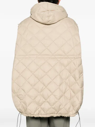 Taion Quilted Hooded Jacket In Neutral