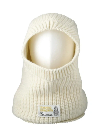 Pre-owned Takahiromiyashita The Soloist Takahiromiyashitathesoloist. Aran Pattern Balaclava In White