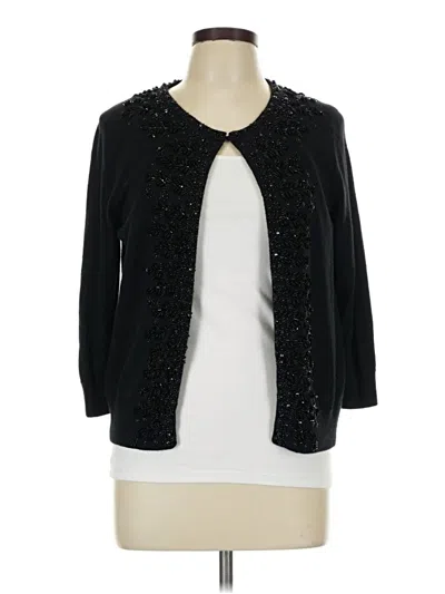 Pre-owned Talbots Cardigan Sweater In Black