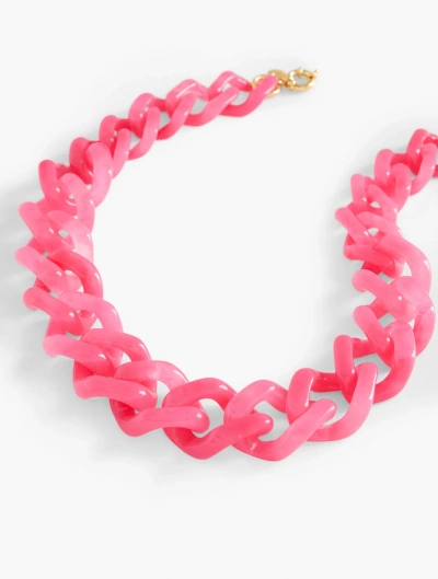 Talbots Chunky Links Necklace - Pink Geranium/gold - 001