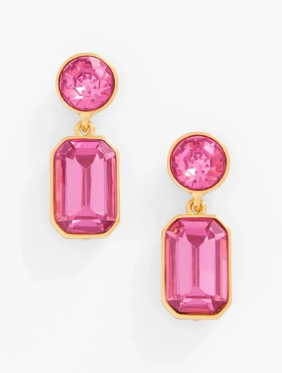 Talbots Crystal Stones Drop Earrings - Vivid Mulberry/gold - 001  In Pink