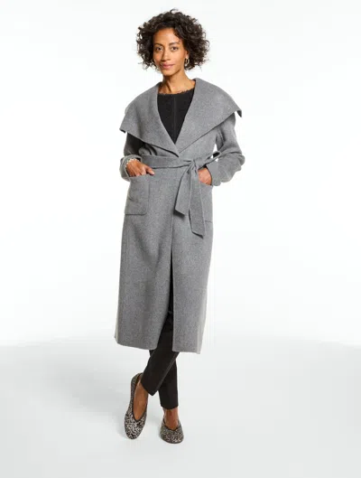 Talbots Double Face Belted Coat - Horizon Gray Heather - Xs