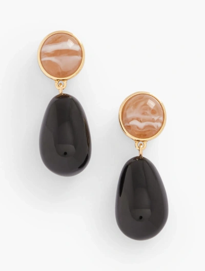 Talbots Refined Drop Earrings - Black/gold - 001  In Black,gold
