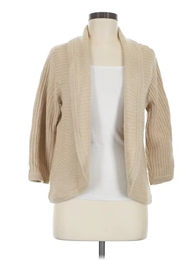 Pre-owned Talbots Silk Cardigan Sweater In Tan