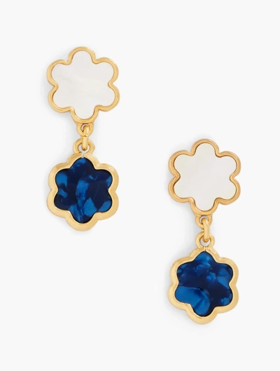 Talbots Spring Fling Drop Earrings - Sapphire Blue/gold - 001