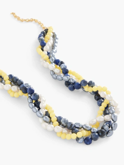Talbots Spring Mix Necklace - Ivory Pearl/gold - 001  In Blue