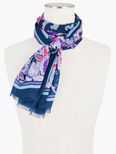 Talbots Swirl Floral Oblong Scarf - Ink - 001
