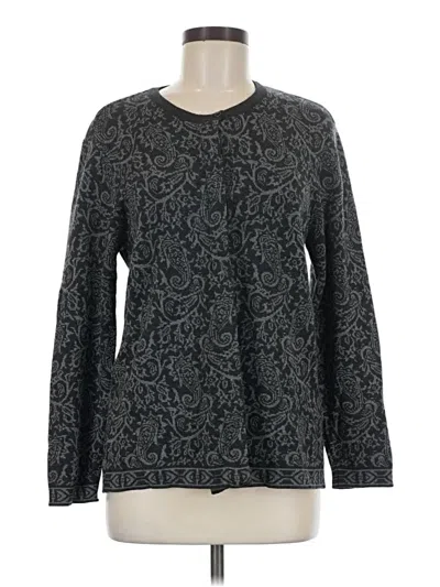 Pre-owned Talbots Wool Cardigan Sweater In Gray