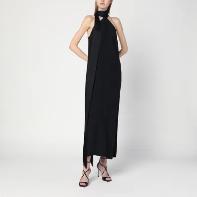 Taller Marmo Black Dress In Crêpe Cady With Scarf