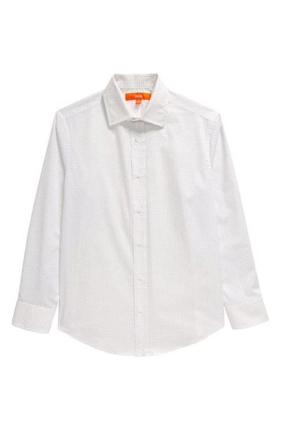 Tallia Kids' Polka Dot Dress Shirt In White / Lavender
