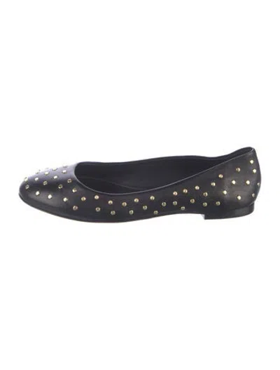 Pre-owned Tamara Mellon Leather Graphic Print Ballet Flats In Blue