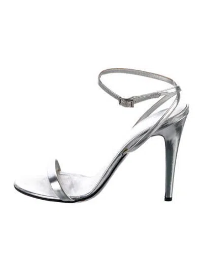 Pre-owned Tamara Mellon Leather Sandals In Silver