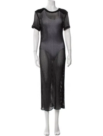 Pre-owned Tamara Mellon Mesh Long Dress In Black
