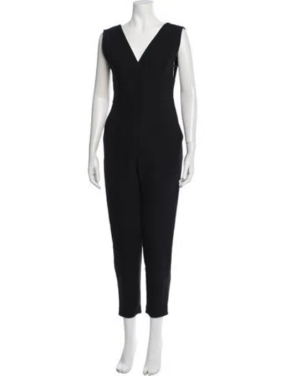 Pre-owned Tamara Mellon V-neck Jumpsuit In Black