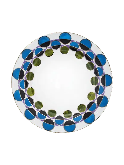 Tania Bulhões Dinner Plate Bossa Bleu In White