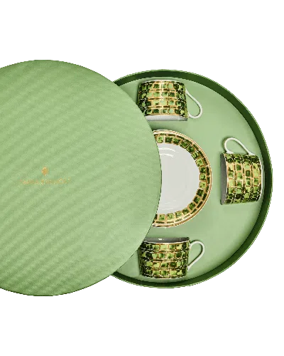 Tania Bulhões Tea Cup And Saucer Jade Green Set Of Four