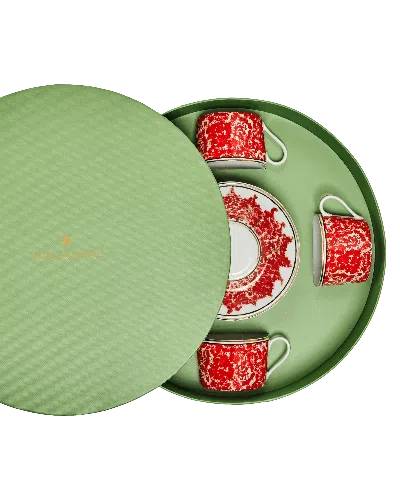 Tania Bulhões Tea Cup And Saucer Plaza Athenee Set Of Four In Multi