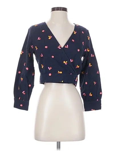 Pre-owned Tara Jarmon 3/4 Sleeve Blouse In Blue