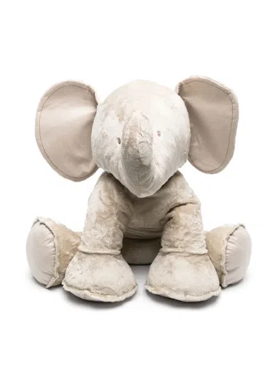 Tartine Et Chocolat Kids' Embroidered-logo Rabbit Plush Toy In Neutrals