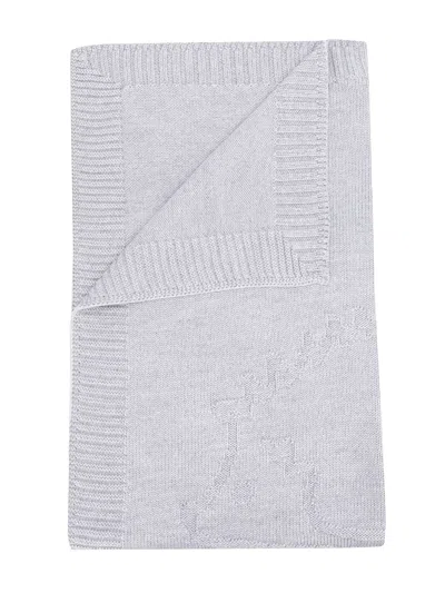 Tartine Et Chocolat Ribbed Knitted Blanket In Grey