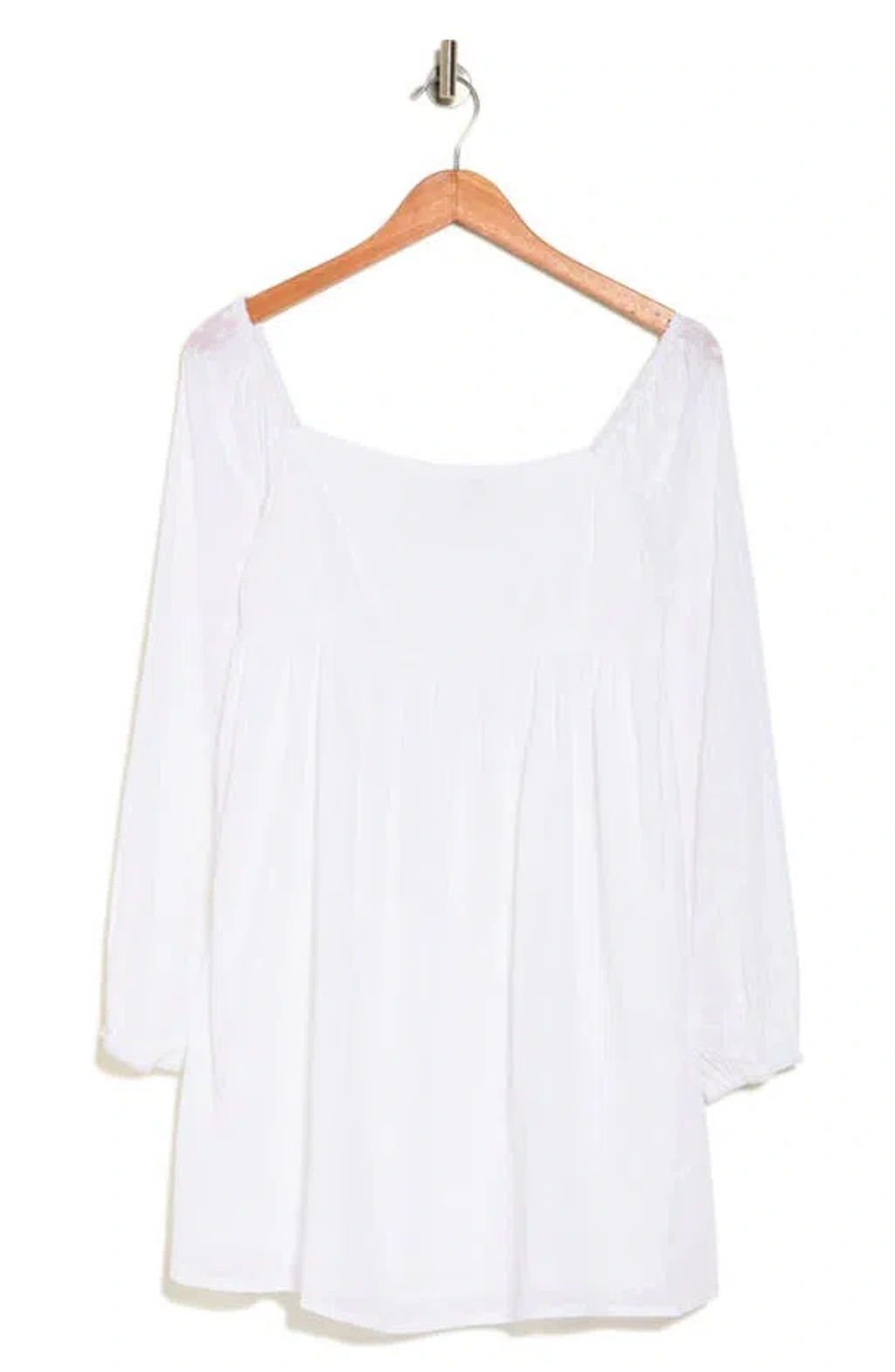 Tash And Sophie Long Sleeve Cotton Eyelet Babydoll Dress In White | ModeSens