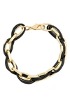 Tasha Chain Link Bracelet In Gold/ Black