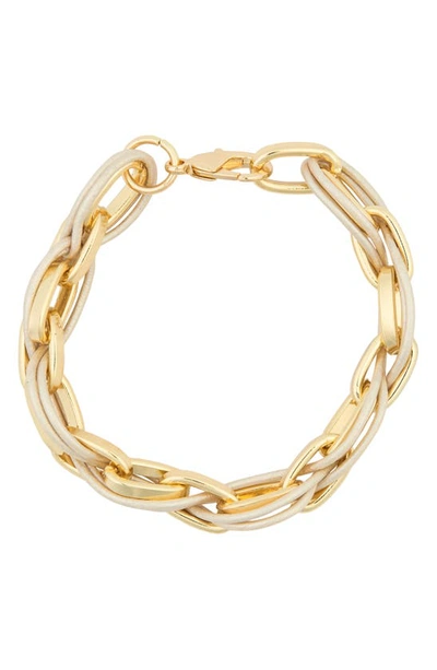 Tasha Chain Link Bracelet In Gold/ Ivory