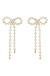 Tasha Crystal Bow Drop Earrings In Gold