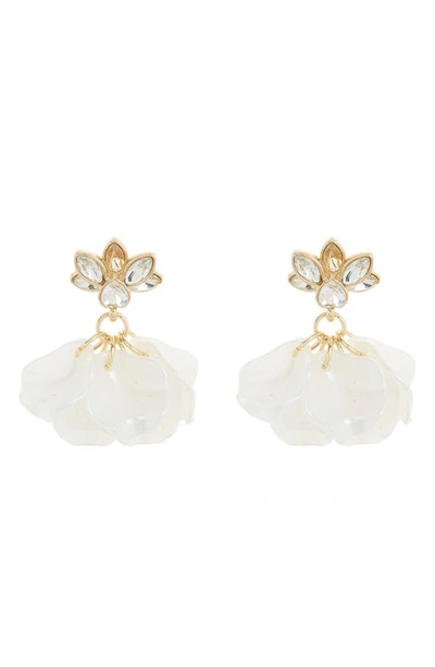Tasha Imitation Pearl Flower Dangle Earrings In Gold/ Ivory