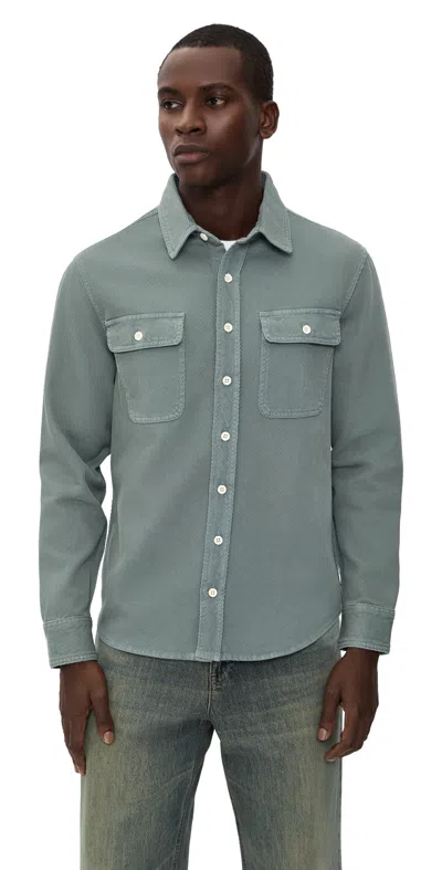 Taylor Stitch The Ledge Shirt In Deep Sea Twill Deep Sea In Animal Print