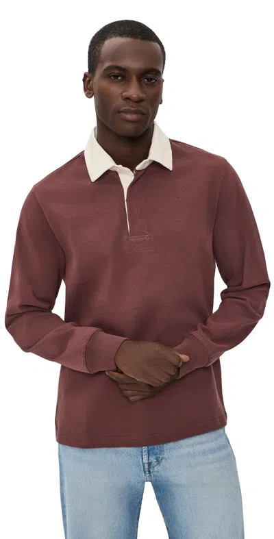 Taylor Stitch The Rugby Shirt In Burgundy Burgundy